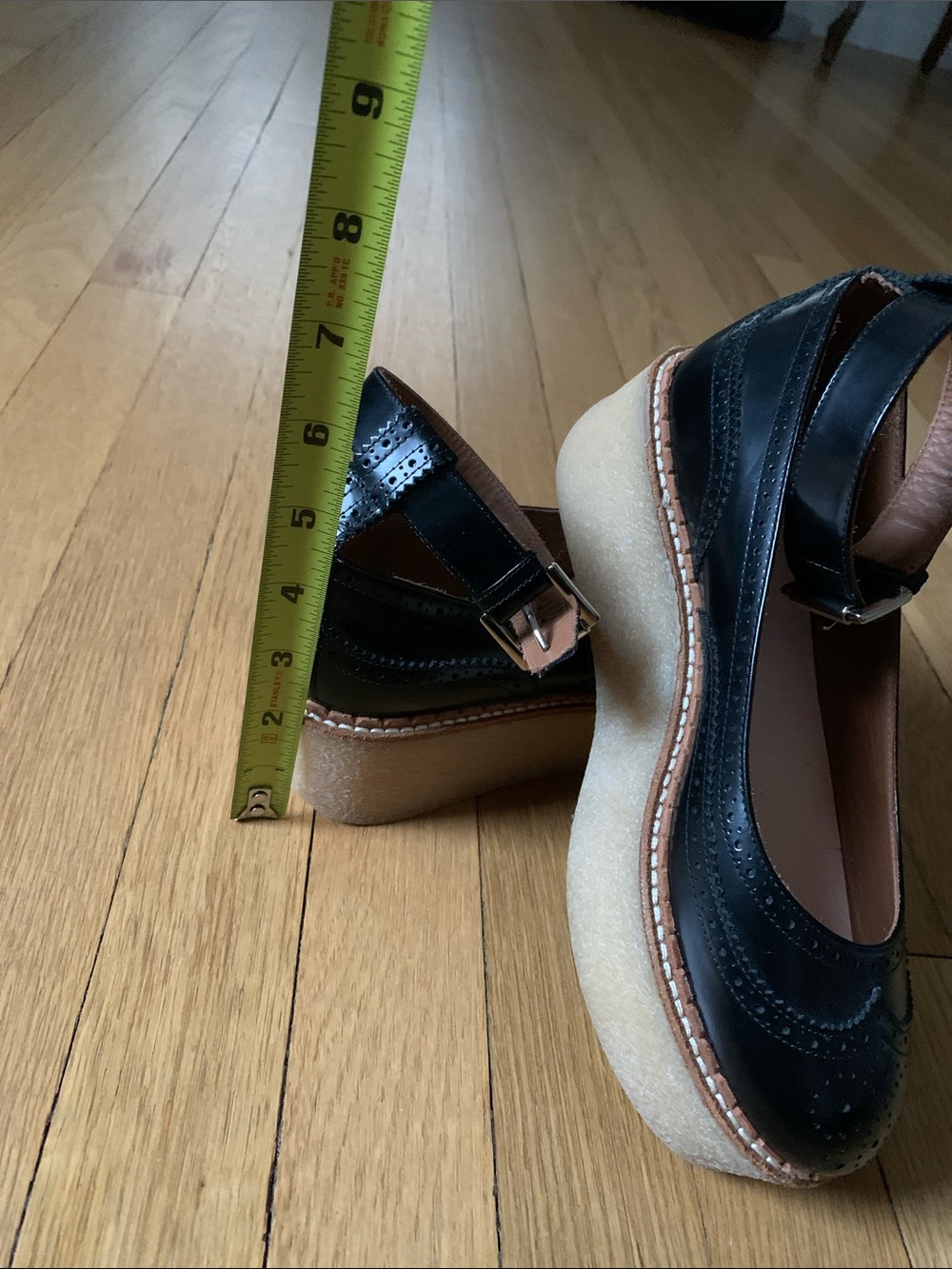 “ Brand New “ Black Platform Mary Jane Shoes with Crepe-Look Sole